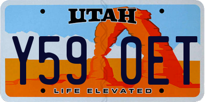 UT license plate Y590ET