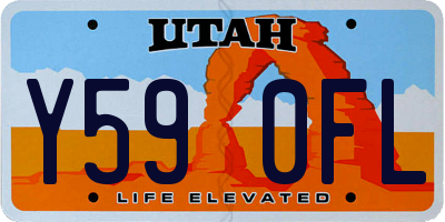 UT license plate Y590FL