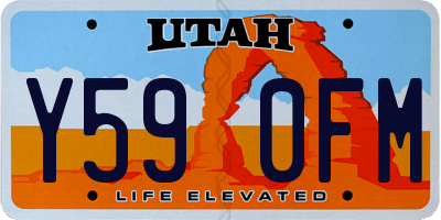 UT license plate Y590FM