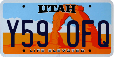 UT license plate Y590FQ
