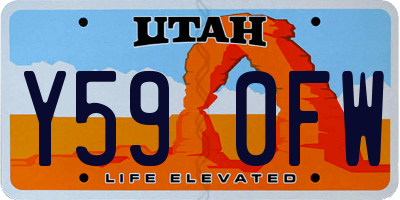 UT license plate Y590FW