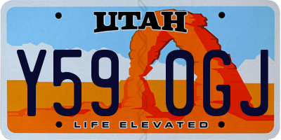 UT license plate Y590GJ