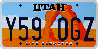 UT license plate Y590GZ