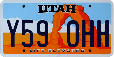 UT license plate Y590HH