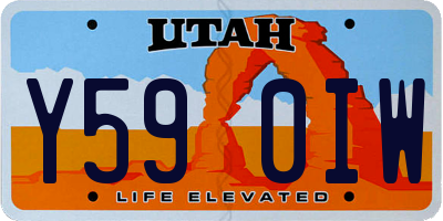 UT license plate Y590IW
