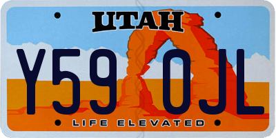 UT license plate Y590JL