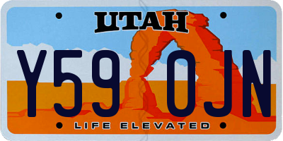 UT license plate Y590JN
