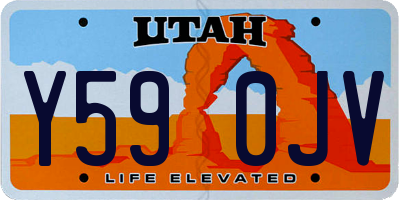 UT license plate Y590JV