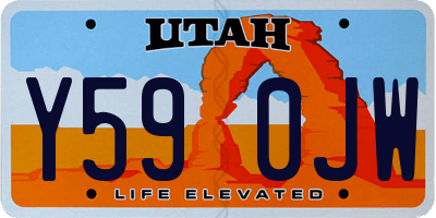 UT license plate Y590JW