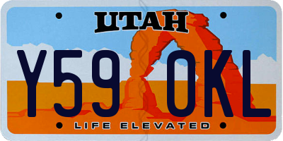 UT license plate Y590KL