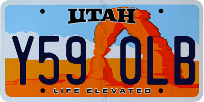 UT license plate Y590LB
