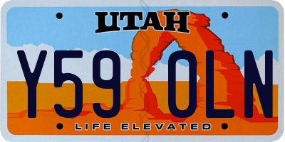 UT license plate Y590LN