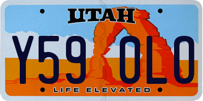 UT license plate Y590LO