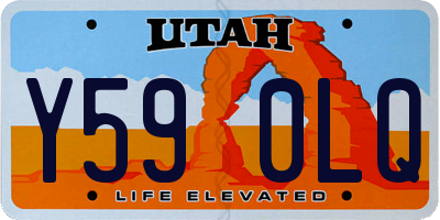 UT license plate Y590LQ