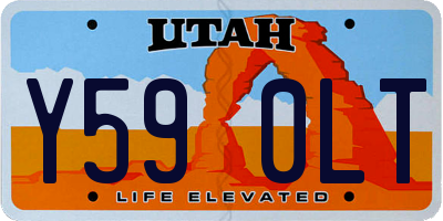 UT license plate Y590LT