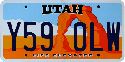 UT license plate Y590LW