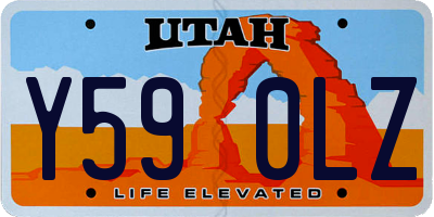 UT license plate Y590LZ