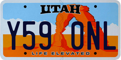 UT license plate Y590NL