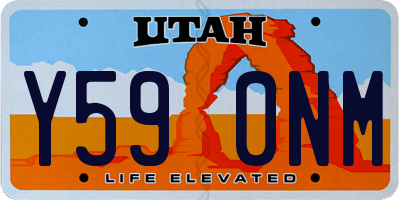 UT license plate Y590NM