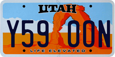 UT license plate Y590ON