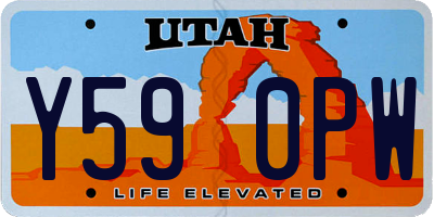 UT license plate Y590PW