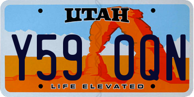 UT license plate Y590QN