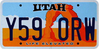 UT license plate Y590RW