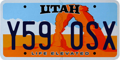 UT license plate Y590SX