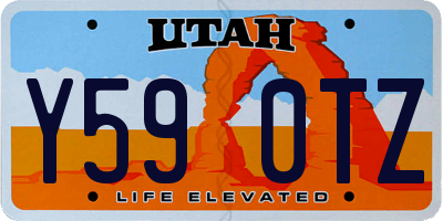 UT license plate Y590TZ