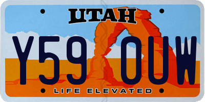 UT license plate Y590UW