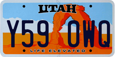 UT license plate Y590WQ