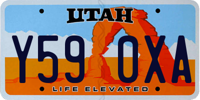 UT license plate Y590XA