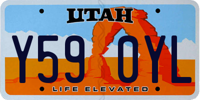 UT license plate Y590YL