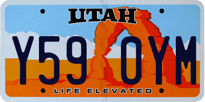 UT license plate Y590YM