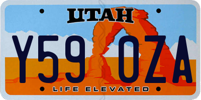 UT license plate Y590ZA