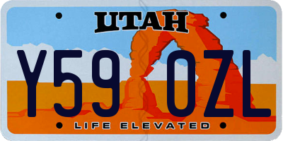 UT license plate Y590ZL
