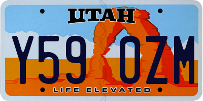 UT license plate Y590ZM