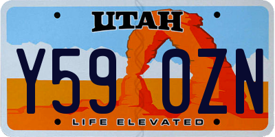 UT license plate Y590ZN
