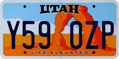 UT license plate Y590ZP