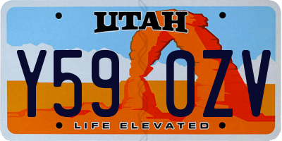 UT license plate Y590ZV