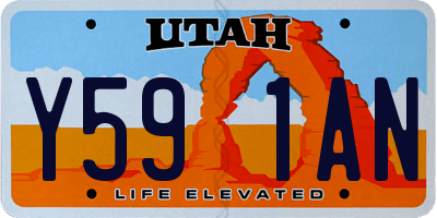 UT license plate Y591AN