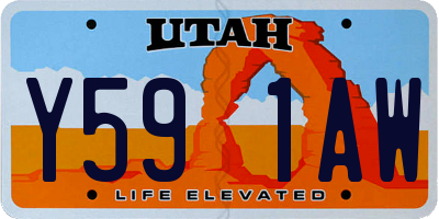 UT license plate Y591AW