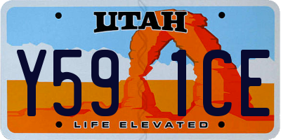 UT license plate Y591CE