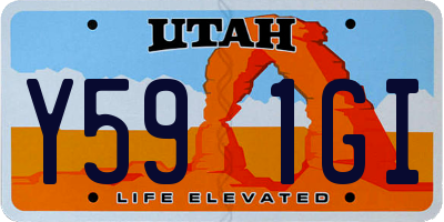 UT license plate Y591GI