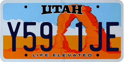 UT license plate Y591JE
