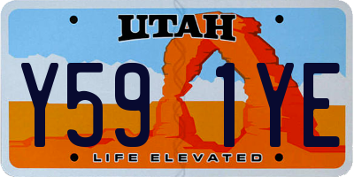 UT license plate Y591YE