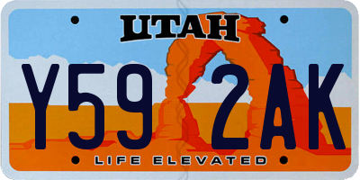 UT license plate Y592AK