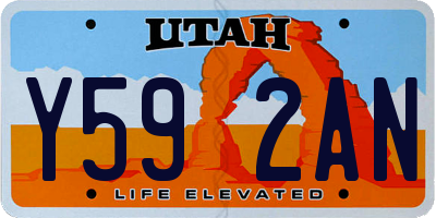 UT license plate Y592AN