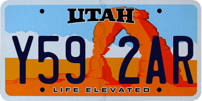 UT license plate Y592AR