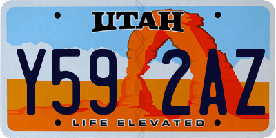 UT license plate Y592AZ